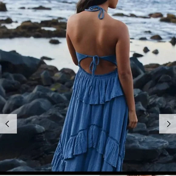 Free People Deep Blue Layered Maxi Dress - Picture 2 of 2